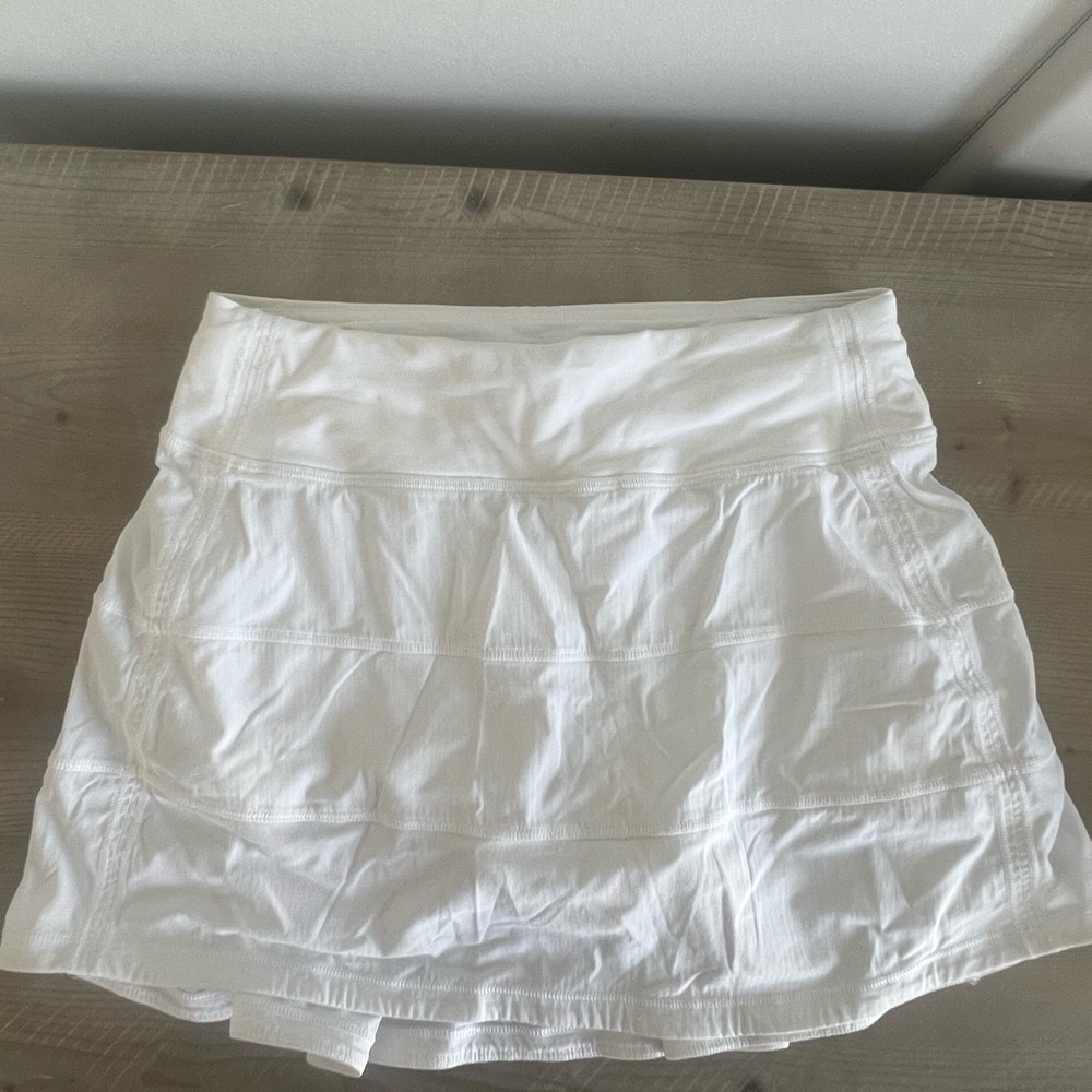 Lululemon White Pace Rival Tennis Skirt